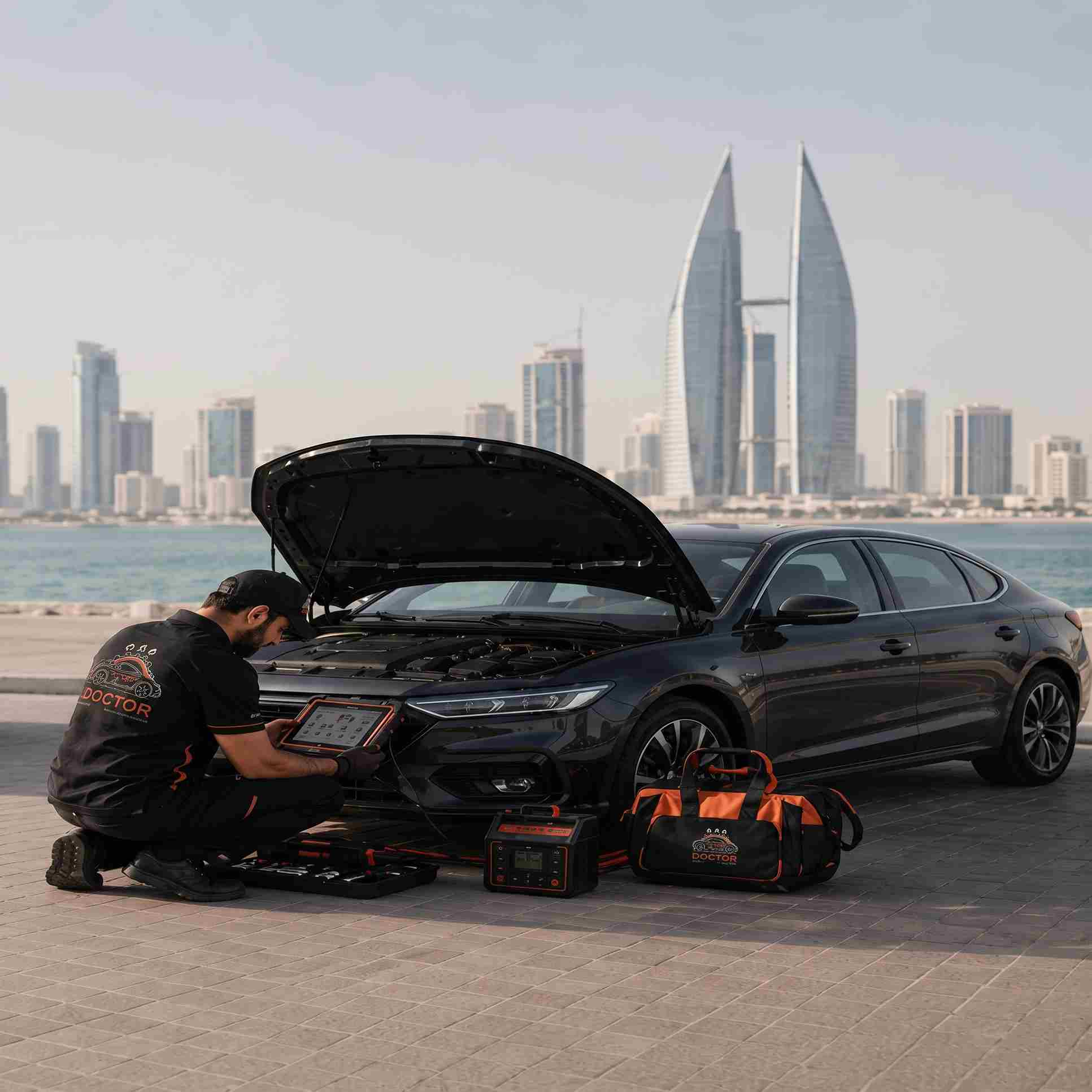 Car Dock technician inspecting a vehicle on-site